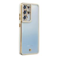 Newface Samsung Galaxy S21 Ultra Kılıf Liva Lens Silikon - Beyaz