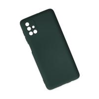 Newface Samsung Galaxy M51 Kılıf Nano içi Kadife Silikon - Koyu Yeşil