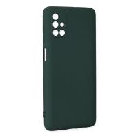 Newface Samsung Galaxy M51 Kılıf Nano içi Kadife Silikon - Koyu Yeşil