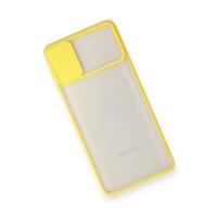 Newface Samsung Galaxy M51 Kılıf Palm Buzlu Kamera Sürgülü Silikon - Sarı