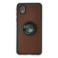 Newface Samsung Galaxy A01 Core Kılıf Montreal Yüzüklü Silikon Kapak - Yeşil