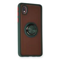 Newface Samsung Galaxy A01 Core Kılıf Montreal Yüzüklü Silikon Kapak - Yeşil