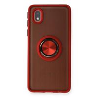 Newface Samsung Galaxy A01 Core Kılıf Montreal Yüzüklü Silikon Kapak - Kırmızı