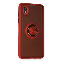 Newface Samsung Galaxy A01 Core Kılıf Montreal Yüzüklü Silikon Kapak - Kırmızı