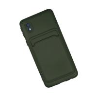 Newface Samsung Galaxy A01 Core Kılıf Kelvin Kartvizitli Silikon - Koyu Yeşil