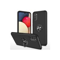 Newface Samsung Galaxy A02S Kılıf Elit Yüzüklü Kapak - Siyah