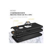 Newface Samsung Galaxy A11 Kılıf Elit Yüzüklü Kapak - Siyah