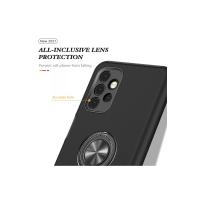 Newface Samsung Galaxy A72 Kılıf Elit Yüzüklü Kapak - Siyah