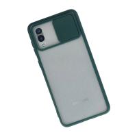 Newface Samsung Galaxy A02 Kılıf Palm Buzlu Kamera Sürgülü Silikon - Yeşil