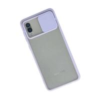 Newface Samsung Galaxy A02 Kılıf Palm Buzlu Kamera Sürgülü Silikon - Lila