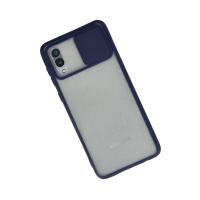 Newface Samsung Galaxy A02 Kılıf Palm Buzlu Kamera Sürgülü Silikon - Lacivert