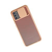 Newface Samsung Galaxy A02S Kılıf Palm Buzlu Kamera Sürgülü Silikon - Pembe