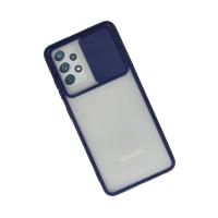 Newface Samsung Galaxy A32 Kılıf Palm Buzlu Kamera Sürgülü Silikon - Lacivert