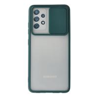 Newface Samsung Galaxy A72 Kılıf Palm Buzlu Kamera Sürgülü Silikon - Yeşil