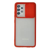 Newface Samsung Galaxy A72 Kılıf Palm Buzlu Kamera Sürgülü Silikon - Kırmızı