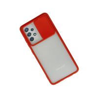 Newface Samsung Galaxy A72 Kılıf Palm Buzlu Kamera Sürgülü Silikon - Kırmızı