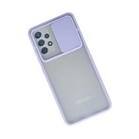 Newface Samsung Galaxy A72 Kılıf Palm Buzlu Kamera Sürgülü Silikon - Lila