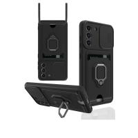 Newface Samsung Galaxy S21 FE Kılıf Zuma Kartvizitli Yüzüklü Silikon - Siyah