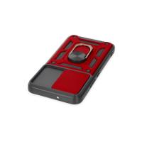 Newface Samsung Galaxy S23 Kılıf Pars Lens Yüzüklü Silikon - Kırmızı