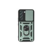 Newface Samsung Galaxy S23 Kılıf Pars Lens Yüzüklü Silikon - Yeşil