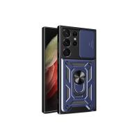 Newface Samsung Galaxy S23 Ultra Kılıf Pars Lens Yüzüklü Silikon - Lacivert