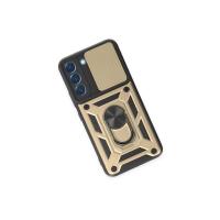 Newface Samsung Galaxy S23 FE Kılıf Pars Lens Yüzüklü Silikon - Gold