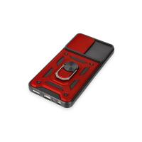 Newface Samsung Galaxy M14 5G Kılıf Pars Lens Yüzüklü Silikon - Kırmızı