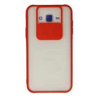 Newface Samsung Galaxy J7 Kılıf Palm Buzlu Kamera Sürgülü Silikon - Kırmızı