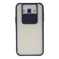 Newface Samsung Galaxy J7 Kılıf Palm Buzlu Kamera Sürgülü Silikon - Lacivert