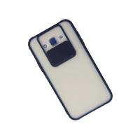 Newface Samsung Galaxy J7 Kılıf Palm Buzlu Kamera Sürgülü Silikon - Lacivert