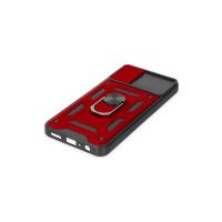 Newface Samsung Galaxy A04 Kılıf Pars Lens Yüzüklü Silikon - Kırmızı