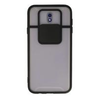 Newface Samsung Galaxy J7 Pro / J730 Kılıf Palm Buzlu Kamera Sürgülü Silikon - Siyah