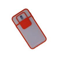 Newface Samsung Galaxy J7 Pro / J730 Kılıf Palm Buzlu Kamera Sürgülü Silikon - Kırmızı