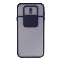 Newface Samsung Galaxy J7 Pro / J730 Kılıf Palm Buzlu Kamera Sürgülü Silikon - Lacivert