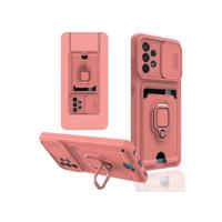 Newface Samsung Galaxy A52 Kılıf Zuma Kartvizitli Yüzüklü Silikon - Pembe