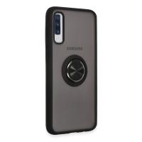 Newface Samsung Galaxy A70 Kılıf Montreal Yüzüklü Silikon Kapak - Siyah