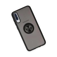 Newface Samsung Galaxy A70 Kılıf Montreal Yüzüklü Silikon Kapak - Siyah