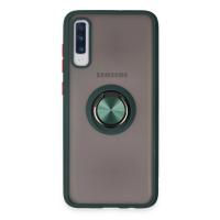 Newface Samsung Galaxy A70 Kılıf Montreal Yüzüklü Silikon Kapak - Yeşil