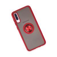 Newface Samsung Galaxy A70 Kılıf Montreal Yüzüklü Silikon Kapak - Kırmızı