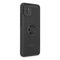 Newface Samsung Galaxy A03 Kılıf Montreal Yüzüklü Silikon Kapak - Siyah