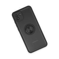 Newface Samsung Galaxy A03 Kılıf Montreal Yüzüklü Silikon Kapak - Siyah