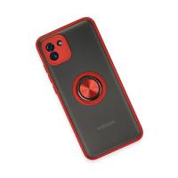 Newface Samsung Galaxy A03 Kılıf Montreal Yüzüklü Silikon Kapak - Kırmızı