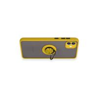 Newface Samsung Galaxy A04 Kılıf Montreal Yüzüklü Silikon Kapak - Sarı