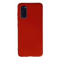 Newface Samsung Galaxy S20 Kılıf Nano içi Kadife Silikon - Kırmızı