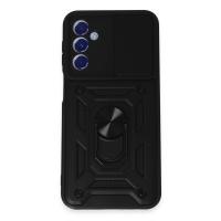 Newface Samsung Galaxy M34 5G Kılıf Pars Lens Yüzüklü Silikon - Siyah