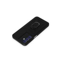 Newface Samsung Galaxy M34 5G Kılıf Pars Lens Yüzüklü Silikon - Siyah