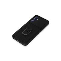 Newface Samsung Galaxy M34 5G Kılıf Pars Lens Yüzüklü Silikon - Siyah