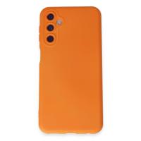Newface Samsung Galaxy M14 5G Kılıf Nano içi Kadife Silikon - Turuncu