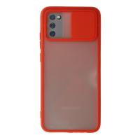 Newface Samsung Galaxy A03S Kılıf Palm Buzlu Kamera Sürgülü Silikon - Kırmızı