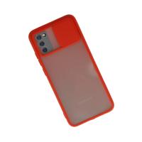 Newface Samsung Galaxy A03S Kılıf Palm Buzlu Kamera Sürgülü Silikon - Kırmızı